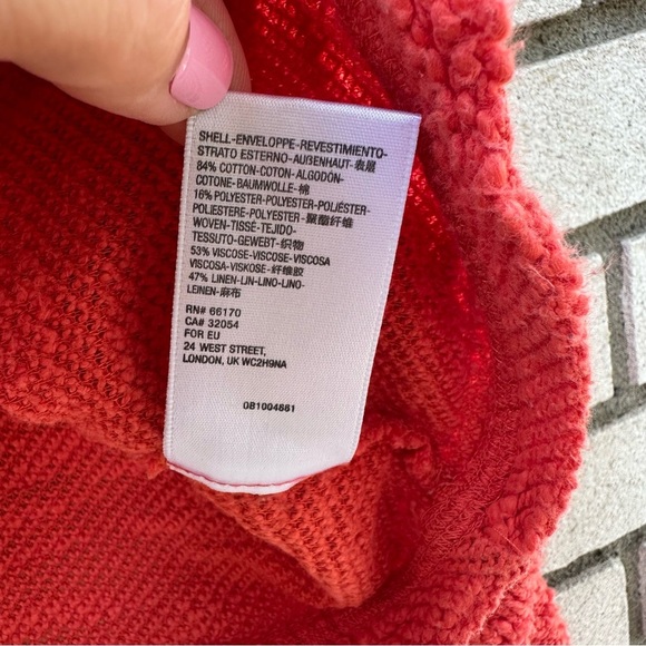 Urban Outfitters Textured Orange Lace-Up Cropped Pullover Sweater M - Picture 12 of 12